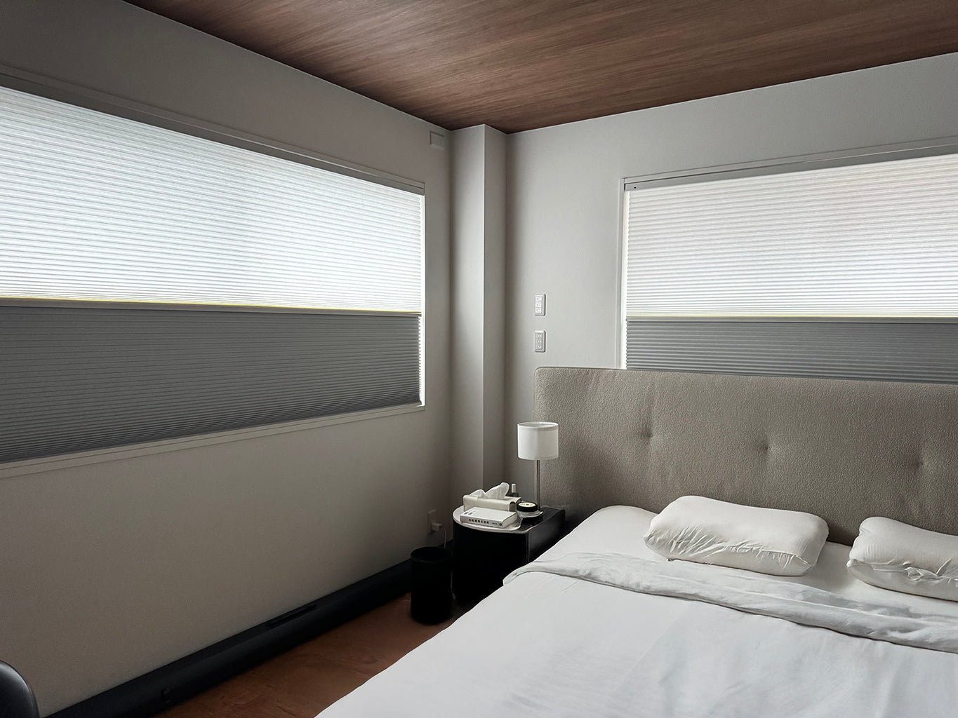 Moodify電動ハニカムシェード｜1分取付、電気工事、穴あけ不要